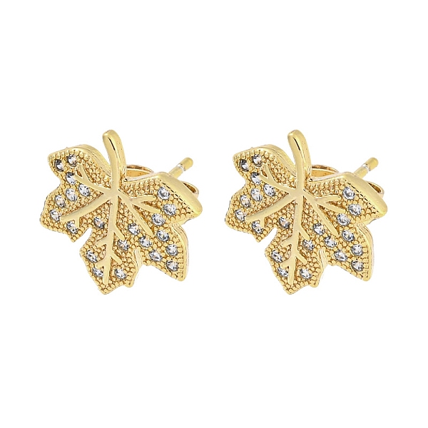 PandaHall Brass Micro Pave Cubic Zirconia Ear Studs, Real 18K Gold Plated, Leaf, 14x13mm Brass Leaf Clear
PandaHall Brass Micro Pave Cubic Zirconia Ear Studs, Real 18K Gold Plated, Leaf, 14x13mm Brass Leaf Clear