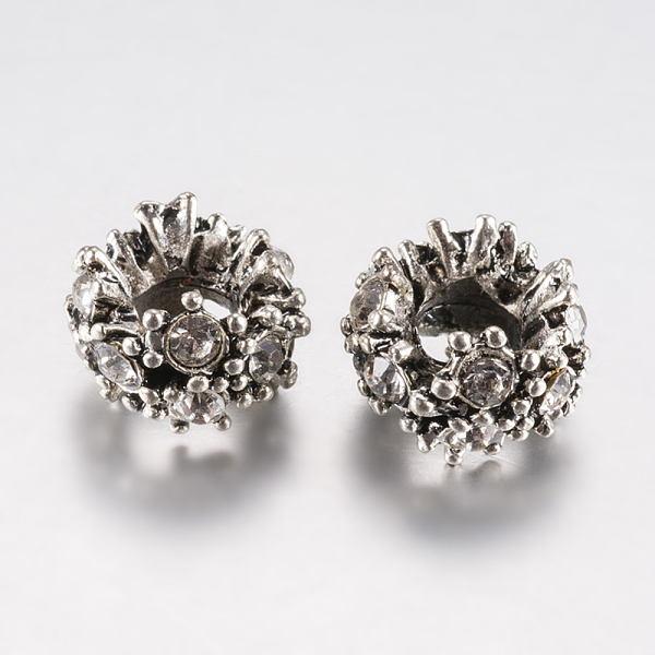 PandaHall Tibetan Style Alloy Rhinestone European Beads, Large Hole Beads, Flower, Antique Silver, Clear, 12x8mm, Hole: 5mm Alloy+Rhinestone...
PandaHall Tibetan Style Alloy Rhinestone European Beads, Large Hole Beads, Flower, Antique Silver, Clear, 12x8mm, Hole: 5mm Alloy+Rhinestone...