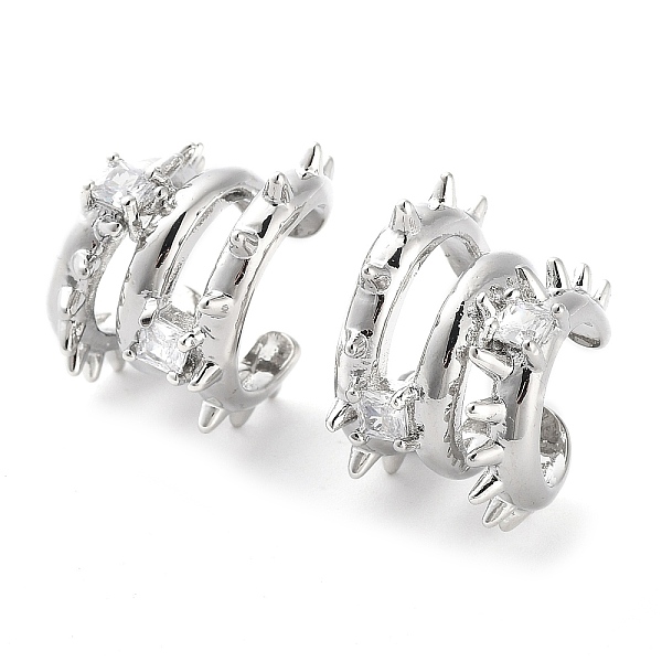 PandaHall Brass Micro Pave Cubic Zirconia Cuff Earrings for Women, Spike, Platinum, 19.5x13.5mm Cubic Zirconia
PandaHall Brass Micro Pave Cubic Zirconia Cuff Earrings for Women, Spike, Platinum, 19.5x13.5mm Cubic Zirconia