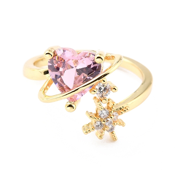 PandaHall Brass Micro Pave Cubic Zirconia Cuff Rings, Open Rings, Star & Heart & Round, Real 18K Gold Plated, Pink, US Size 6(16.5mm)...
PandaHall Brass Micro Pave Cubic Zirconia Cuff Rings, Open Rings, Star & Heart & Round, Real 18K Gold Plated, Pink, US Size 6(16.5mm)...