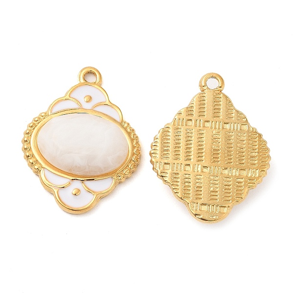 PandaHall Enamel Pendants, with 304 Stainless Steel Finding and Acrylic Cabochon, Real 18K Gold Plated, Rhombus Charm, White...
PandaHall Enamel Pendants, with 304 Stainless Steel Finding and Acrylic Cabochon, Real 18K Gold Plated, Rhombus Charm, White...
