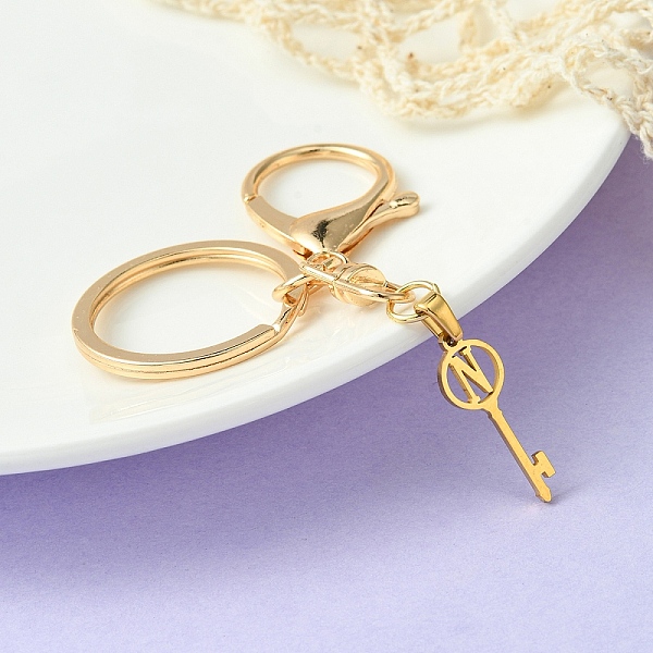 PandaHall 304 Stainless Steel Initial Letter Key Charm Keychains, with Alloy Clasp, Golden, Letter N, 8.8cm Stainless Steel Letter N
PandaHall 304 Stainless Steel Initial Letter Key Charm Keychains, with Alloy Clasp, Golden, Letter N, 8.8cm Stainless Steel Letter N
