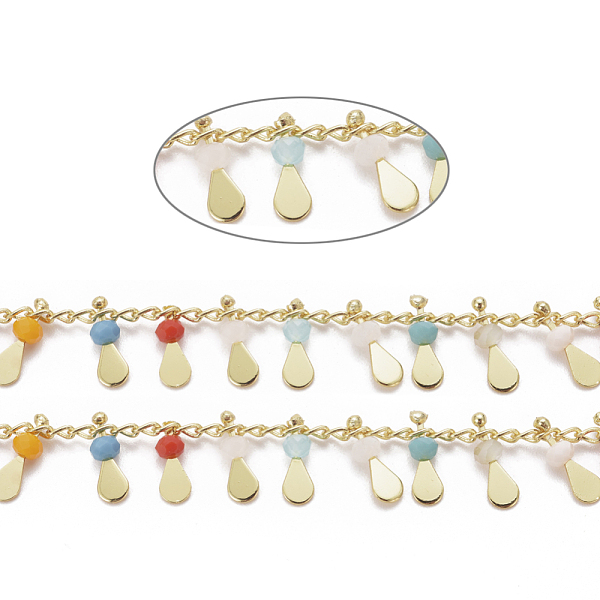 PandaHall Handmade Glass Beaded Chains, with Real 18K Gold Plated Brass Side Twisted Chains Curb Chains, with Spool, Long-Lasting Plated...
PandaHall Handmade Glass Beaded Chains, with Real 18K Gold Plated Brass Side Twisted Chains Curb Chains, with Spool, Long-Lasting Plated...
