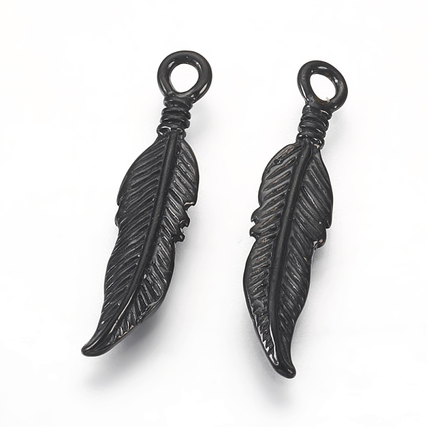PandaHall 304 Stainless Steel Pendants, Feather, Gunmetal, 25.5x6x2.5mm, Hole: 2mm 304 Stainless Steel Feather
PandaHall 304 Stainless Steel Pendants, Feather, Gunmetal, 25.5x6x2.5mm, Hole: 2mm 304 Stainless Steel Feather