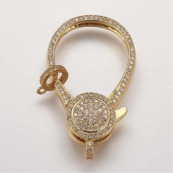 PandaHall Brass Micro Pave Cubic Zirconia Lobster Claw Clasps, Golden, 39x23x7mm, Hole: 2.5mm Brass+Cubic Zirconia Others
PandaHall Brass Micro Pave Cubic Zirconia Lobster Claw Clasps, Golden, 39x23x7mm, Hole: 2.5mm Brass+Cubic Zirconia Others