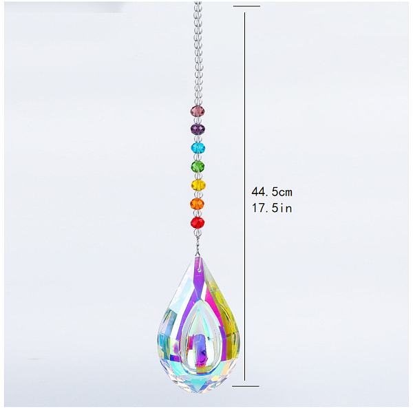 PandaHall Chakra Theme K9 Crystal Glass Big Pendant Decorations, Hanging Sun Catchers, Teardrop, Colorful, 44.5cm Glass Teardrop
PandaHall Chakra Theme K9 Crystal Glass Big Pendant Decorations, Hanging Sun Catchers, Teardrop, Colorful, 44.5cm Glass Teardrop
