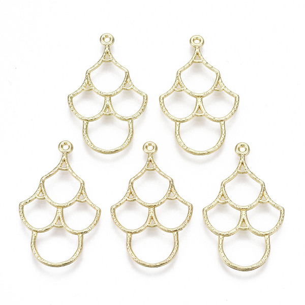 PandaHall Rack Plating Alloy Pendants, Cadmium Free & Lead Free, Fish Scale Pattern, Light Gold, 34x20.5x1.5mm, Hole: 1.2mm Alloy Others
PandaHall Rack Plating Alloy Pendants, Cadmium Free & Lead Free, Fish Scale Pattern, Light Gold, 34x20.5x1.5mm, Hole: 1.2mm Alloy Others