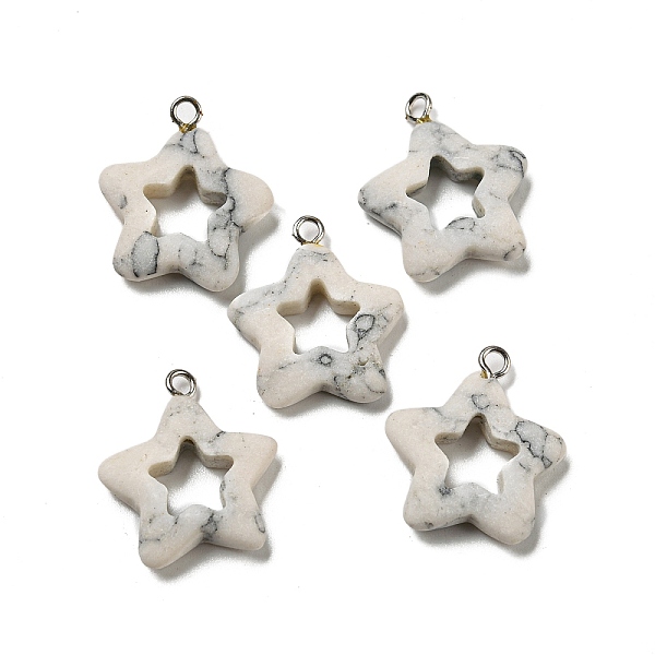 PandaHall Synthetic Turquoise Pendants, Star Charms with Platinum Tone Iron Loops, WhiteSmoke, 21~21.5x18~19x4~4.5mm, Hole: 1.8~2mm...., White
PandaHall Synthetic Turquoise Pendants, Star Charms with Platinum Tone Iron Loops, WhiteSmoke, 21~21.5x18~19x4~4.5mm, Hole: 1.8~2mm...., White