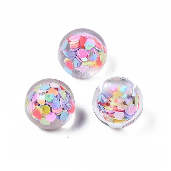 PandaHall Translucent Acrylic Cabochons, with Heart Paillette, Round, Colorful, 18x15.5~16mm Acrylic Round
PandaHall Translucent Acrylic Cabochons, with Heart Paillette, Round, Colorful, 18x15.5~16mm Acrylic Round