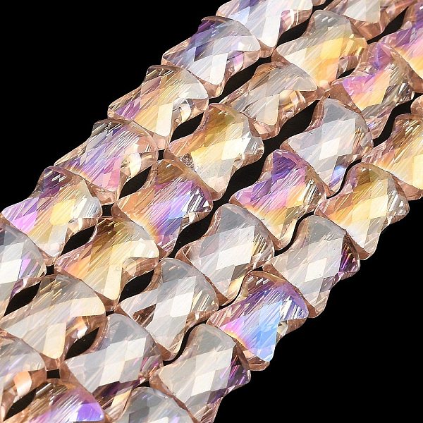 PandaHall AB Color Plated Transparent Glass Beads Strands, Faceted Bamboo Stick, Pink, 10.5~11x8x5mm, Hole: 1mm, about 59~60pcs/strand...
PandaHall AB Color Plated Transparent Glass Beads Strands, Faceted Bamboo Stick, Pink, 10.5~11x8x5mm, Hole: 1mm, about 59~60pcs/strand...