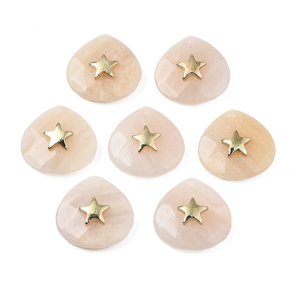 PandaHall Natural Pink Aventurine Pendants, with Light Gold Plated Brass Star Findings, Faceted, Teardrop, 28~28.5x28~28.5x10mm, Hole: 1.2mm...
PandaHall Natural Pink Aventurine Pendants, with Light Gold Plated Brass Star Findings, Faceted, Teardrop, 28~28.5x28~28.5x10mm, Hole: 1.2mm...