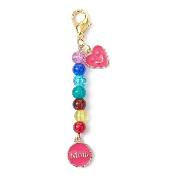 PandaHall Mother's Day Flat Round with Word Mom & Heart Alloy Enamel Pendant Decorations, Glass Beads and Lobster Claw Clasps Charm, Hot...
PandaHall Mother's Day Flat Round with Word Mom & Heart Alloy Enamel Pendant Decorations, Glass Beads and Lobster Claw Clasps Charm, Hot...