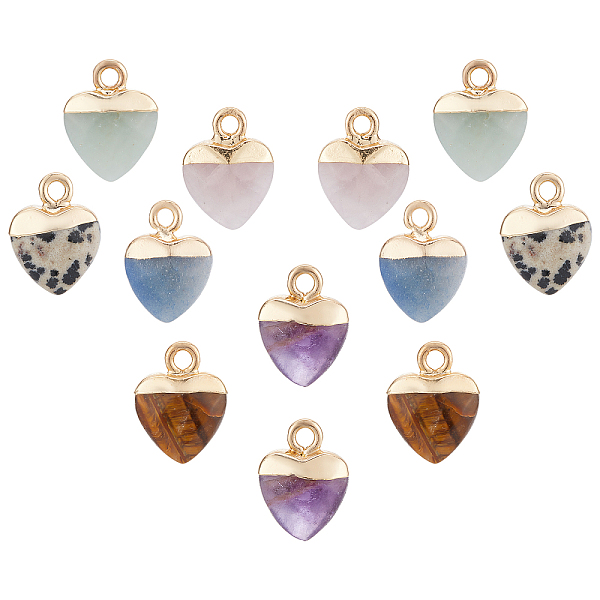 PandaHall 12 Pcs Natural Gemstone Pendants, 6 Styles Gemstone Stone Charms Heart Mixed Stone Pendants with Light Golden Iron Loops for...
PandaHall 12 Pcs Natural Gemstone Pendants, 6 Styles Gemstone Stone Charms Heart Mixed Stone Pendants with Light Golden Iron Loops for...