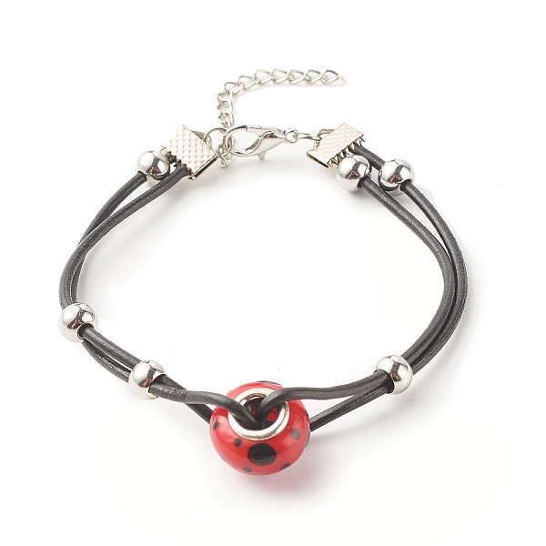 PandaHall Lampwork Big Rondelle Link Bracelet with Cowhide Leather Cord for Women, Red, 7-1/2 inch(19cm) Lampwork Red
PandaHall Lampwork Big Rondelle Link Bracelet with Cowhide Leather Cord for Women, Red, 7-1/2 inch(19cm) Lampwork Red