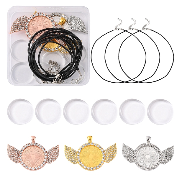 PandaHall DIY Wing Pendant Necklace Making Kit, Including Alloy Pendant Cabochon Settings, Glass Cabochons, Waxed Cord, Mixed Color...
PandaHall DIY Wing Pendant Necklace Making Kit, Including Alloy Pendant Cabochon Settings, Glass Cabochons, Waxed Cord, Mixed Color...