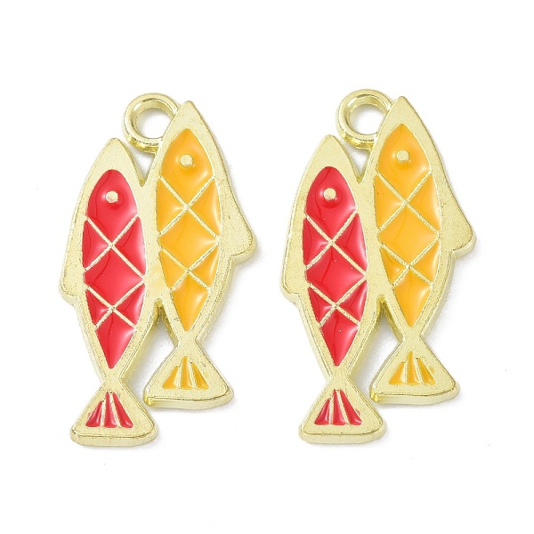 PandaHall Alloy Enamel Pendants, Light Gold, Double Fish, Red, 24x12x1mm, Hole: 2mm Alloy+Enamel Fish Red
PandaHall Alloy Enamel Pendants, Light Gold, Double Fish, Red, 24x12x1mm, Hole: 2mm Alloy+Enamel Fish Red