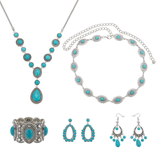 PandaHall ANATTASOUL Synthetic Turquoise Hollow Out Teardorp Chandelier & Dangle Stud Earring & Stretch Bracelet & Lariat Necklace & Link...
PandaHall ANATTASOUL Synthetic Turquoise Hollow Out Teardorp Chandelier & Dangle Stud Earring & Stretch Bracelet & Lariat Necklace & Link...
