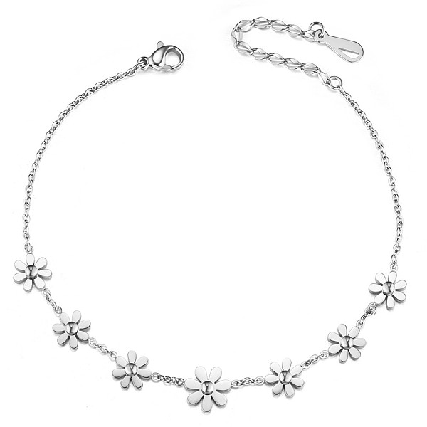 PandaHall SHEGRACE Fabulous Stainless Steel Anklets, with Flowers and Lobster Claw Clasps(Chain Extenders Random Style), Stainless Steel...
PandaHall SHEGRACE Fabulous Stainless Steel Anklets, with Flowers and Lobster Claw Clasps(Chain Extenders Random Style), Stainless Steel...