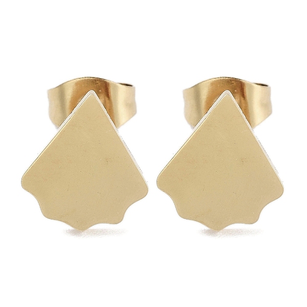 PandaHall Vacuum Plating 304 Stainless Steel Stud Earrings for Women, Golden, Fan, 10.5x9mm 304 Stainless Steel Fan
PandaHall Vacuum Plating 304 Stainless Steel Stud Earrings for Women, Golden, Fan, 10.5x9mm 304 Stainless Steel Fan