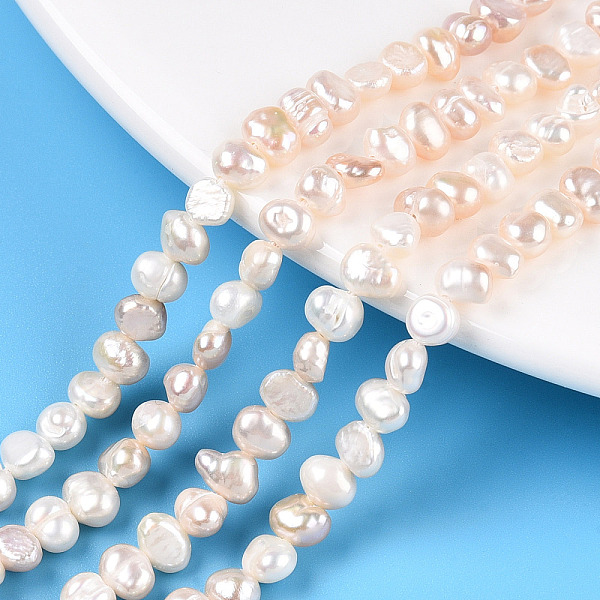 PandaHall Natural Cultured Freshwater Pearl Beads Strands, Baroque Keshi Pearl Beads, Two Sides Polished, Creamy White, 4~5x4.5~6.5x2.5~4mm...
PandaHall Natural Cultured Freshwater Pearl Beads Strands, Baroque Keshi Pearl Beads, Two Sides Polished, Creamy White, 4~5x4.5~6.5x2.5~4mm...