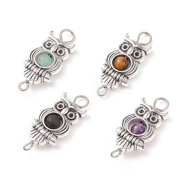 PandaHall Tibetan Style Alloy Links Connector, with Natural Stone, Owl, 27x11.5x4.5mm, Hole: 1.8~3.2mm Mixed Stone Owl
PandaHall Tibetan Style Alloy Links Connector, with Natural Stone, Owl, 27x11.5x4.5mm, Hole: 1.8~3.2mm Mixed Stone Owl