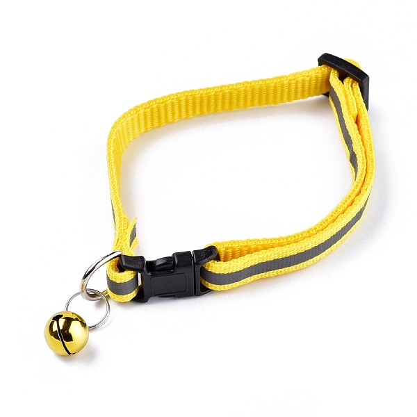PandaHall Adjustable Polyester Reflective Dog/Cat Collar, Pet Supplies, with Iron Bell and Polypropylene(PP) Buckle, Yellow, 21.5~35x1cm...
PandaHall Adjustable Polyester Reflective Dog/Cat Collar, Pet Supplies, with Iron Bell and Polypropylene(PP) Buckle, Yellow, 21.5~35x1cm...