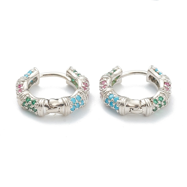 PandaHall Brass Micro Pave Cubic Zirconia Huggie Hoop Earrings, Bamboo Stick, Colorful, Real Platinum Plated, 15x17x4.5mm, Pin: 1mm Brass...
PandaHall Brass Micro Pave Cubic Zirconia Huggie Hoop Earrings, Bamboo Stick, Colorful, Real Platinum Plated, 15x17x4.5mm, Pin: 1mm Brass...