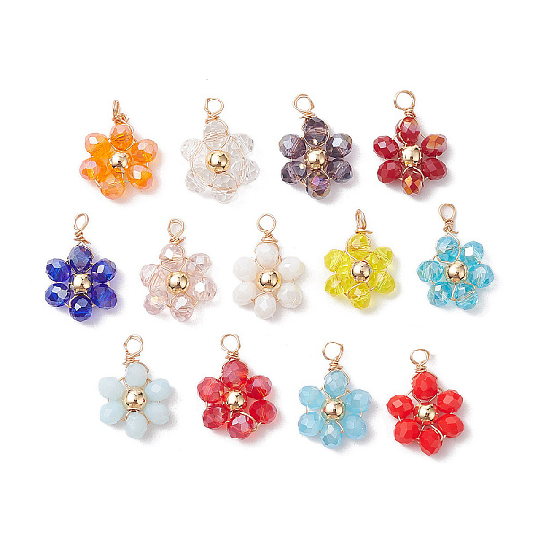 PandaHall Glass Beaded Pendants, with Alloy Wire Wrapped Findings, Flower Charms, Mixed Color, 15~17x11x4mm, Hole: 2~4mm Alloy+Glass Flower..., Multicolor
PandaHall Glass Beaded Pendants, with Alloy Wire Wrapped Findings, Flower Charms, Mixed Color, 15~17x11x4mm, Hole: 2~4mm Alloy+Glass Flower..., Multicolor