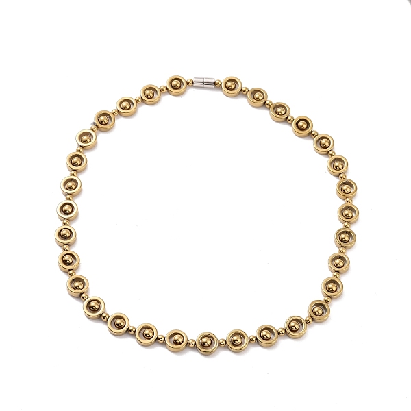 PandaHall Synthetic Hematite & Brass Column Beaded Necklace with Magnetic Clasps, Gemstone Jewelry for Men Women, Golden, 19-7/8 inch...
PandaHall Synthetic Hematite & Brass Column Beaded Necklace with Magnetic Clasps, Gemstone Jewelry for Men Women, Golden, 19-7/8 inch...