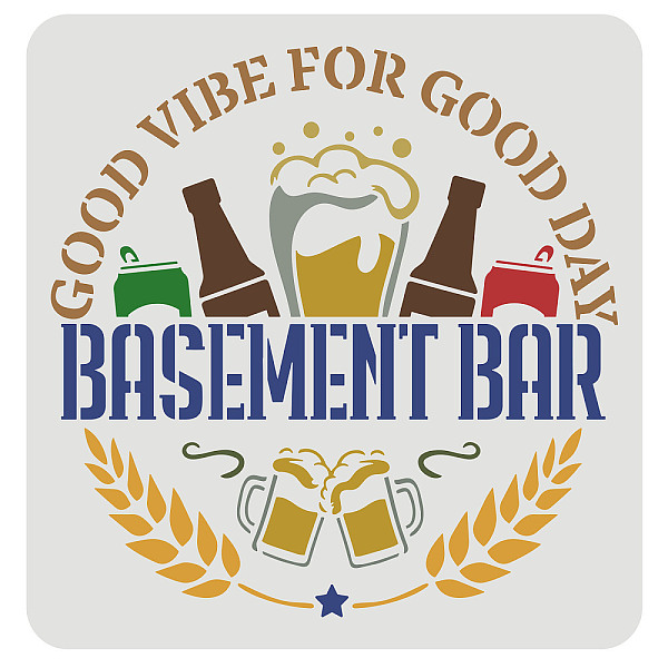 PandaHall FINGERINSPIRE Basement Bar Stencil 30x30cm Reusable Bars Sign Stencil with Text: Good Vibe for Good Day, Bars Stencil for Painting..., White
PandaHall FINGERINSPIRE Basement Bar Stencil 30x30cm Reusable Bars Sign Stencil with Text: Good Vibe for Good Day, Bars Stencil for Painting..., White