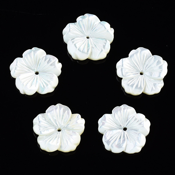 PandaHall Natural White Shell Mother of Pearl Shell Beads, Flower, 15.5x15.5x2.5mm, Hole: 1mm White Shell Flower
PandaHall Natural White Shell Mother of Pearl Shell Beads, Flower, 15.5x15.5x2.5mm, Hole: 1mm White Shell Flower