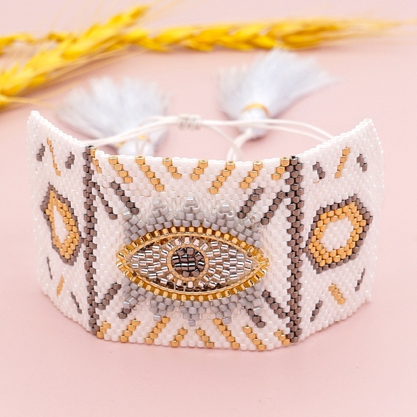 PandaHall Friendship Eye Loom Pattern Seed Beads Bracelets for Women, Adjustable Tassel Nylon Cord Braided Bead Bracelets, White, 11 inch...
PandaHall Friendship Eye Loom Pattern Seed Beads Bracelets for Women, Adjustable Tassel Nylon Cord Braided Bead Bracelets, White, 11 inch...