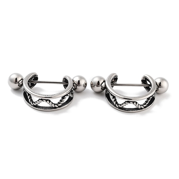 PandaHall Multi-Strand 316 Surgical Stainless Steel Shield Barbell Hoop Earrings, Cartilage Earrings for Women, Antique Silver, 13x5mm 316...
PandaHall Multi-Strand 316 Surgical Stainless Steel Shield Barbell Hoop Earrings, Cartilage Earrings for Women, Antique Silver, 13x5mm 316...