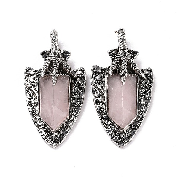 PandaHall Natural Rose Quartz Faceted Big Pendants, Dragon Claw with Arrow Charms, with Antique Silver Plated Alloy Findings, 55x27.5x10.5mm...
PandaHall Natural Rose Quartz Faceted Big Pendants, Dragon Claw with Arrow Charms, with Antique Silver Plated Alloy Findings, 55x27.5x10.5mm...