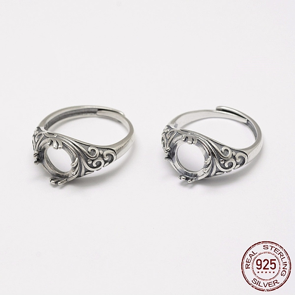 PandaHall Adjustable Thailand 925 Sterling Silver Finger Ring Components, Flat Round , Antique Silver, Tray: 9mm, 18mm Sterling Silver
PandaHall Adjustable Thailand 925 Sterling Silver Finger Ring Components, Flat Round , Antique Silver, Tray: 9mm, 18mm Sterling Silver