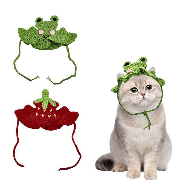 PandaHall Globleland 2Pcs 2 Style Wool Woven Pet Headwear Costume, for Cats Dogs Festival Birthday Theme Party Photo Prop, Frog & Strawberry...
PandaHall Globleland 2Pcs 2 Style Wool Woven Pet Headwear Costume, for Cats Dogs Festival Birthday Theme Party Photo Prop, Frog & Strawberry...