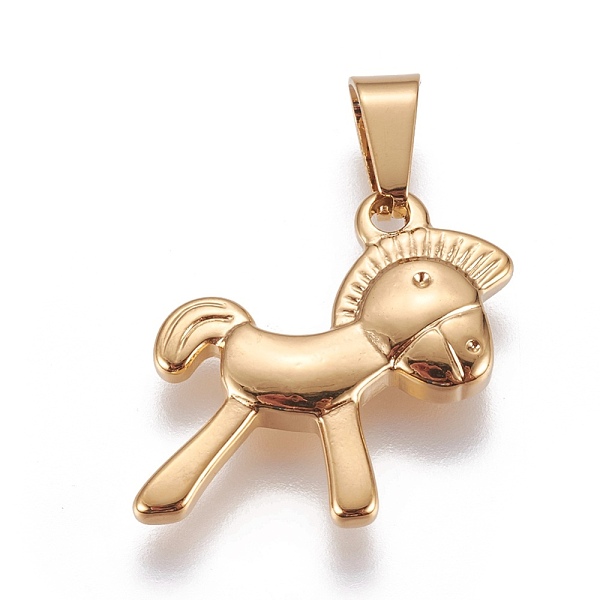 PandaHall 304 Stainless Steel Pendants, Horse, Golden, 20x18x4mm, Hole: 7x3.5mm 304 Stainless Steel Horse
PandaHall 304 Stainless Steel Pendants, Horse, Golden, 20x18x4mm, Hole: 7x3.5mm 304 Stainless Steel Horse