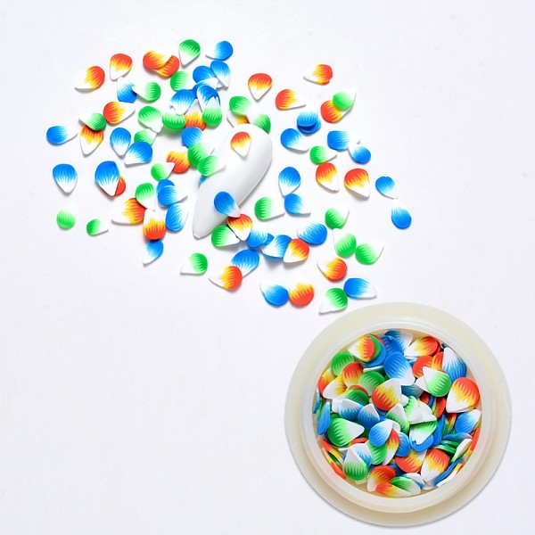 PandaHall Handmade Polymer Clay Nail Art Decoration Accessories, Petal, Mixed Color, 5~7.5x4~6x0.3~1mm, 3color, 1g/color, 3g Polymer Clay..., Multicolor
PandaHall Handmade Polymer Clay Nail Art Decoration Accessories, Petal, Mixed Color, 5~7.5x4~6x0.3~1mm, 3color, 1g/color, 3g Polymer Clay..., Multicolor