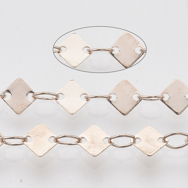 PandaHall Soldered Brass Link Chains, with Spool, Rhombus, Rose Gold, 3.8x2.5x0.5mm, about 39.37 Feet(12m)/roll Brass
PandaHall Soldered Brass Link Chains, with Spool, Rhombus, Rose Gold, 3.8x2.5x0.5mm, about 39.37 Feet(12m)/roll Brass
