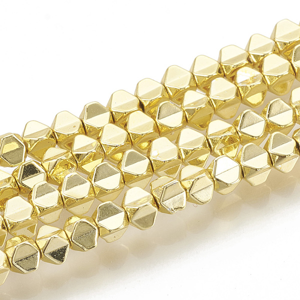 PandaHall Electroplate Non-magnetic Synthetic Hematite Beads Strands, Golden Plated, 3x4.5x4.5mm, Hole: 1mm, about 120pcs/strand, 16.14 inch...
PandaHall Electroplate Non-magnetic Synthetic Hematite Beads Strands, Golden Plated, 3x4.5x4.5mm, Hole: 1mm, about 120pcs/strand, 16.14 inch...