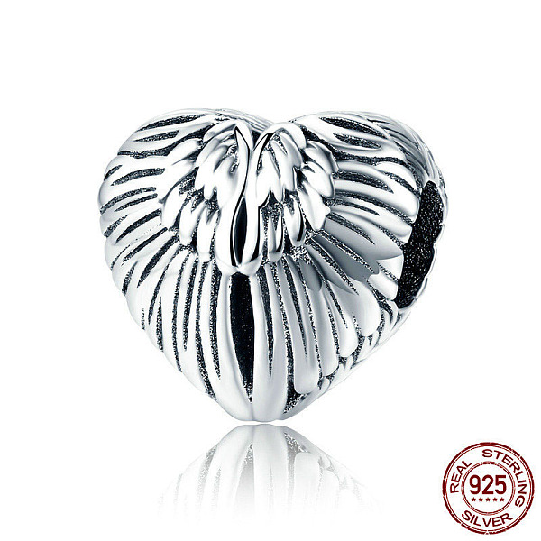 PandaHall 925 Sterling Silver European Beads, Large Hole Beads, Heart with Wing, Antique Silver, 11x11mm, Hole: 4.2~4.5mm Sterling Silver...
PandaHall 925 Sterling Silver European Beads, Large Hole Beads, Heart with Wing, Antique Silver, 11x11mm, Hole: 4.2~4.5mm Sterling Silver...