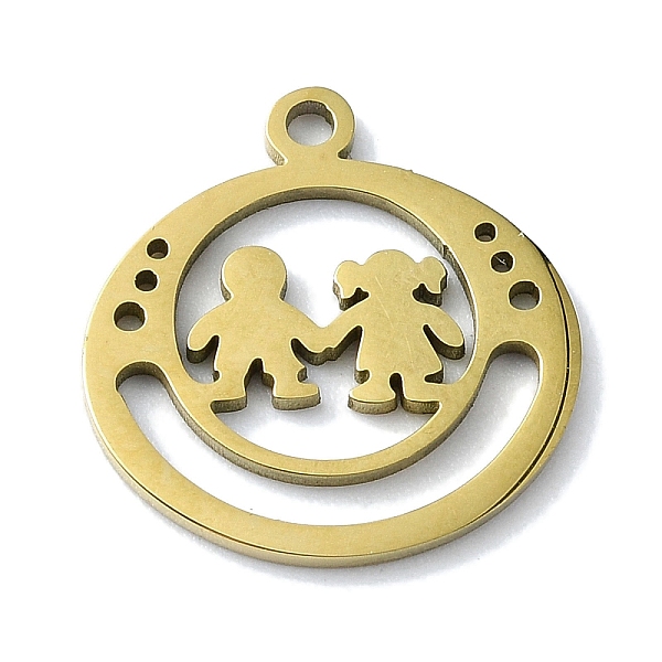 PandaHall 304 Stainless Steel Pendants, Laser Cut, Flat Round with Couple Charm, Golden, 15.5x15x1mm, Hole: 1.2mm 304 Stainless Steel Flat...
PandaHall 304 Stainless Steel Pendants, Laser Cut, Flat Round with Couple Charm, Golden, 15.5x15x1mm, Hole: 1.2mm 304 Stainless Steel Flat...