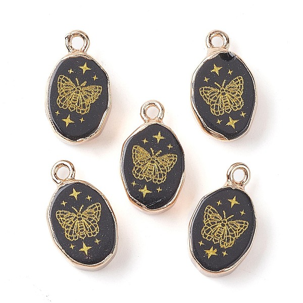 PandaHall Natural Obsidian Pendants, Golden Plated Brass Oval Charms with Butterfly, 17.5x10.5x5mm, Hole: 1.6mm Obsidian Butterfly
PandaHall Natural Obsidian Pendants, Golden Plated Brass Oval Charms with Butterfly, 17.5x10.5x5mm, Hole: 1.6mm Obsidian Butterfly
