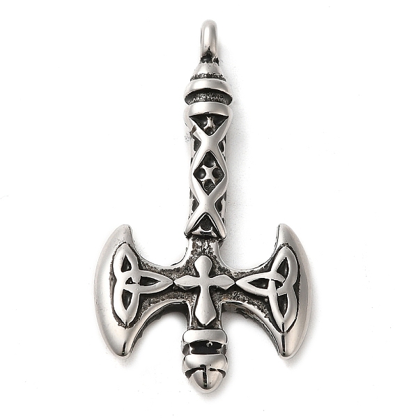 PandaHall 304 Stainless Steel Pendants, Viking Axe Charm, Antique Silver, 46x24.5x5mm, Hole: 3.5mm 304 Stainless Steel Others
PandaHall 304 Stainless Steel Pendants, Viking Axe Charm, Antique Silver, 46x24.5x5mm, Hole: 3.5mm 304 Stainless Steel Others