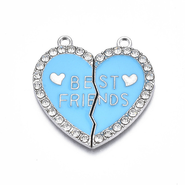 PandaHall Alloy Enamel Split Pendant, with Rhinestone, Cadmium Free & Nickel Free & Lead Free, Platinum, Broken Heart with Word Best Friend...
PandaHall Alloy Enamel Split Pendant, with Rhinestone, Cadmium Free & Nickel Free & Lead Free, Platinum, Broken Heart with Word Best Friend...