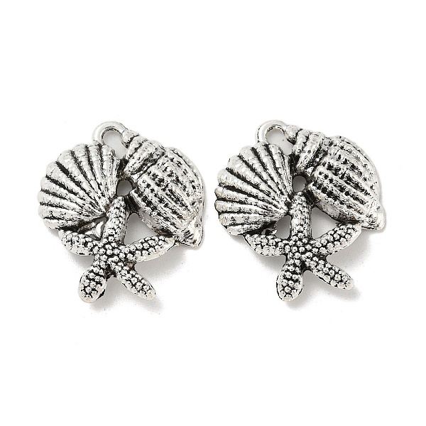 PandaHall Tibetan Style Alloy Pendants, Starfish Shell Charms, Nickel, Antique Silver, 23x20x4mm, Hole: 2mm Alloy Starfish
PandaHall Tibetan Style Alloy Pendants, Starfish Shell Charms, Nickel, Antique Silver, 23x20x4mm, Hole: 2mm Alloy Starfish