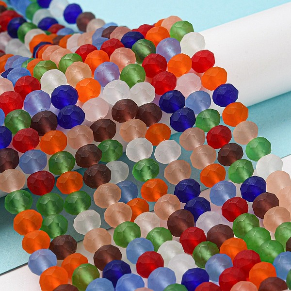 PandaHall Transparent Glass Beads Strands, Faceted, Frosted, Rondelle, Mixed Color, 8mm, Hole: 1mm Glass Rondelle Multicolor
PandaHall Transparent Glass Beads Strands, Faceted, Frosted, Rondelle, Mixed Color, 8mm, Hole: 1mm Glass Rondelle Multicolor