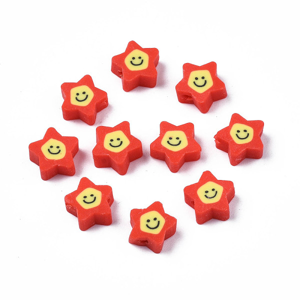 PandaHall Handmade Polymer Clay Beads, Star with Smiling Face, Red, 7.5~9x8.5~9x3.5~4mm, Hole: 1.6mm Polymer Clay Star Red
PandaHall Handmade Polymer Clay Beads, Star with Smiling Face, Red, 7.5~9x8.5~9x3.5~4mm, Hole: 1.6mm Polymer Clay Star Red