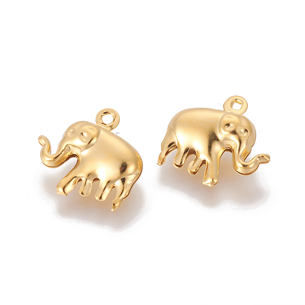 PandaHall 304 Stainless Steel Charms, Elephant, Golden, 14.3x15x5.2mm, Hole: 1mm 304 Stainless Steel Elephant
PandaHall 304 Stainless Steel Charms, Elephant, Golden, 14.3x15x5.2mm, Hole: 1mm 304 Stainless Steel Elephant