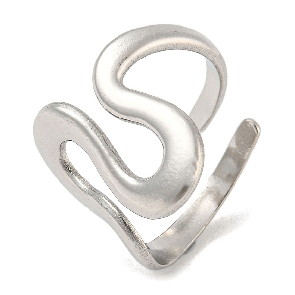 PandaHall 304 Stainless Steel Open Cuff Ring, Wave, Stainless Steel Color, US Size 9 1/4(19.1mm) 304 Stainless Steel
PandaHall 304 Stainless Steel Open Cuff Ring, Wave, Stainless Steel Color, US Size 9 1/4(19.1mm) 304 Stainless Steel